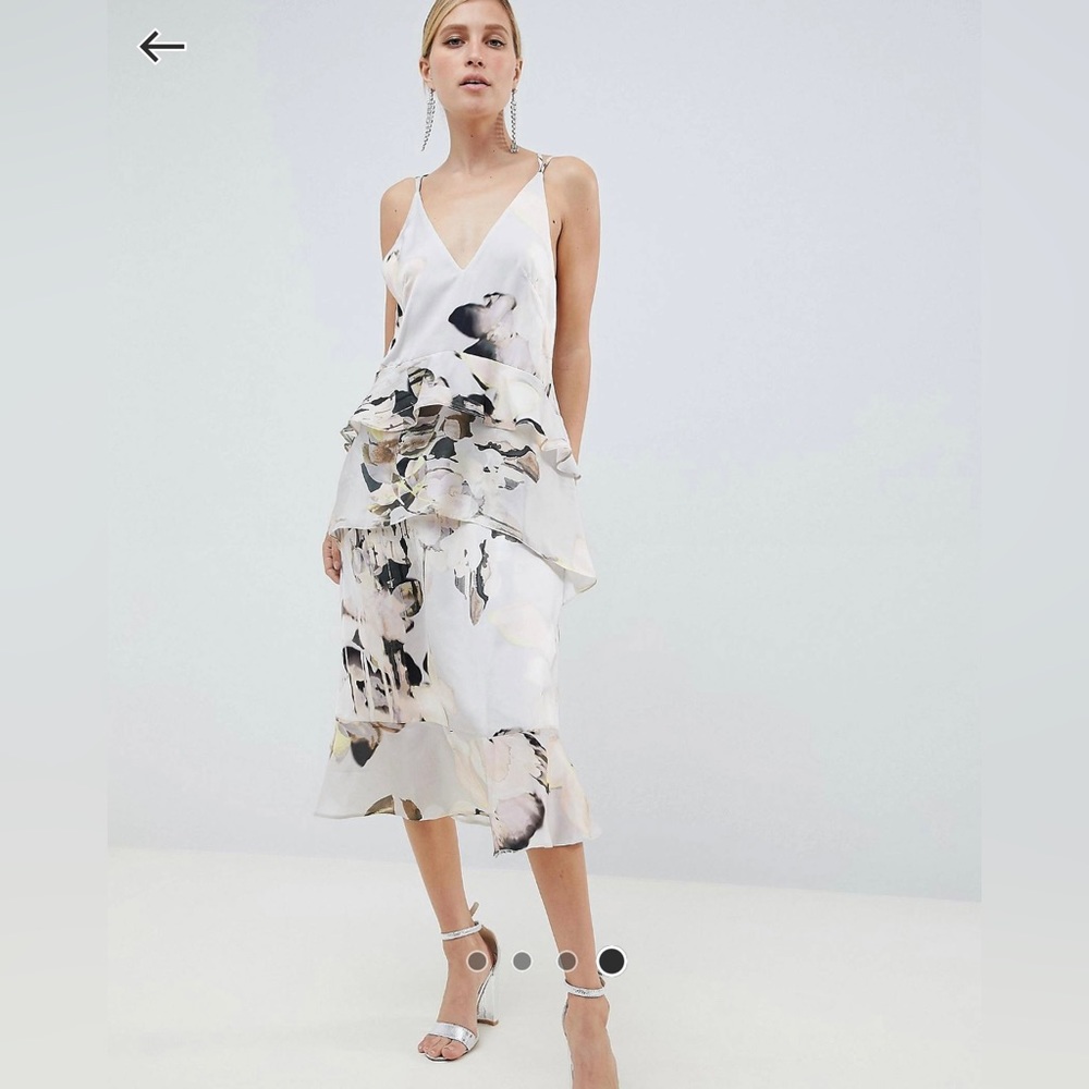 ASOS DESIGN floaty cami midi dress in blurred floral